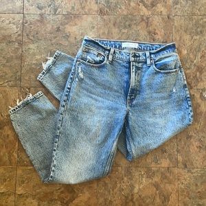 Abercrombie mom jean high rise acid wash